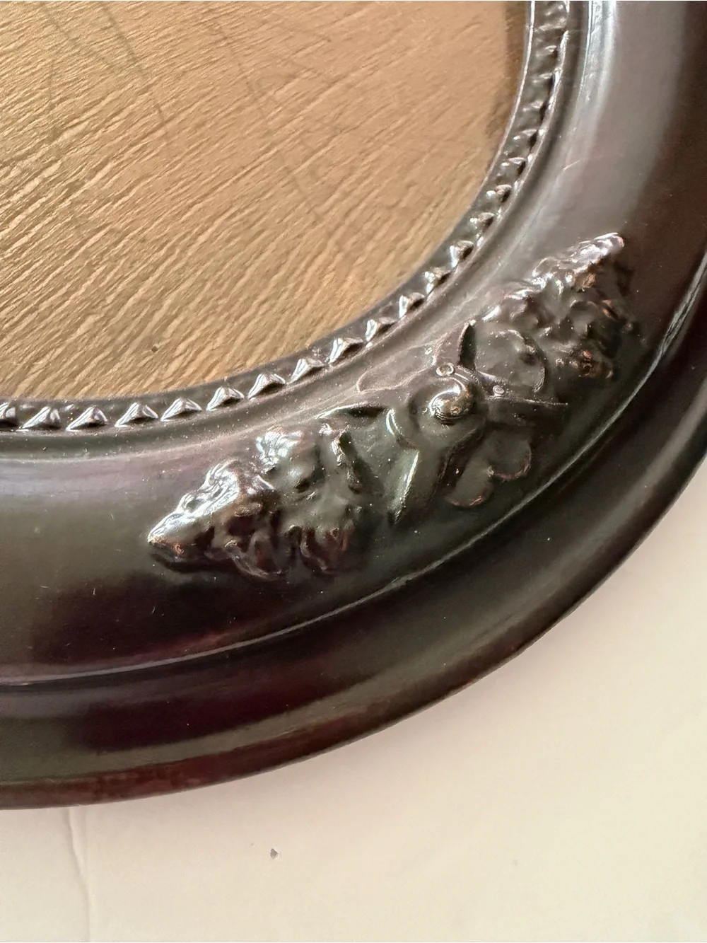 Antique Ornate Oval Wall Wooden Picture Frame 8x10” (12x14”) Dark Brown